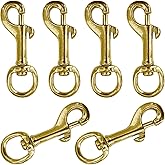 LJZP 8Pcs Flag Clips Swivel Snap Hooks, 2.4" Heavy Duty Brass Flag Pole Hooks for Flagpole Rope, Snap Clip with Swivel Eyelet for Flag, Pet Leash, Key Chain or Clothlines Tarp