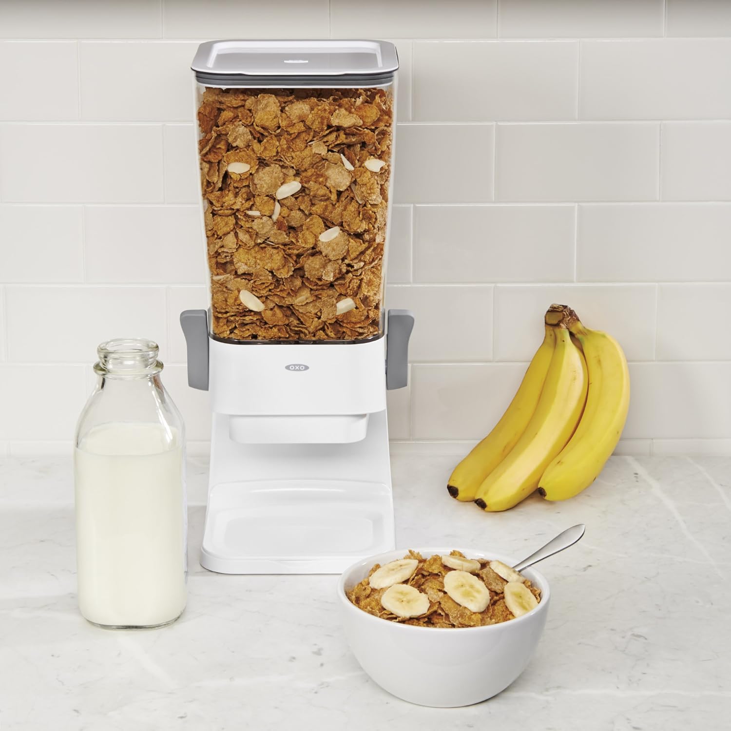 OXO Good Grips Countertop Cereal Dispenser, Clear/White: Kitchen & Dining