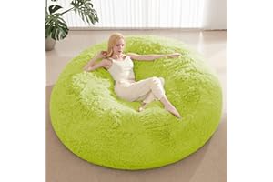 ODreamyDogs Bean Bag Cover (No Filler), Faux Fur Beanbag Chairs Covers Only, Stuffed Animal Storage Bean Bag, Giant Washable Beanbag Cover Without Filling, 5FT, Grass Green