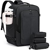 LOVEVOOK Travel Backpackfor Men, 40L Carry on Backpack Flight Approved with 3 Packing Cubes, Extra Large Personal Item Bag Fit 17.3 inch Laptop for Business Trip Weekender, Waterproof Daypack, Gray