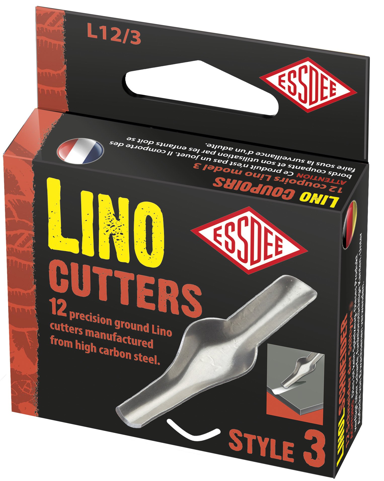 Educational Arts L12/3 Lino Cutter No 3 Pk12 (Box), Silver