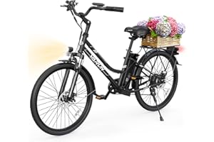 VARUN Electric Bike for Adults - 500W Electric Bicycle Up to 40 Miles, Removable Battery, 7-Speed, and Shock Absorber, Stylish 26" Ebike Suitable for Commuting