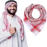 AOZUO Arab Shemagh Turban, Keffiyeh Arab Head Scarf, Palestine Scarf Muslim Head Scarf Desert Scarf Neck Head Wrap Keffiyeh Dubai Headwear for Men Women