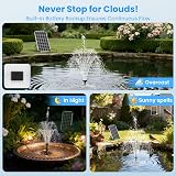 Biling 12W Solar Fountain with Battery Backup 300L/H 10 Nozzles view 3