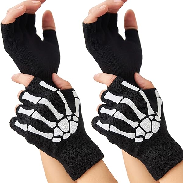 Amazon.com: OTPEH Skeleton Gloves For Women Men Adults Fingerless