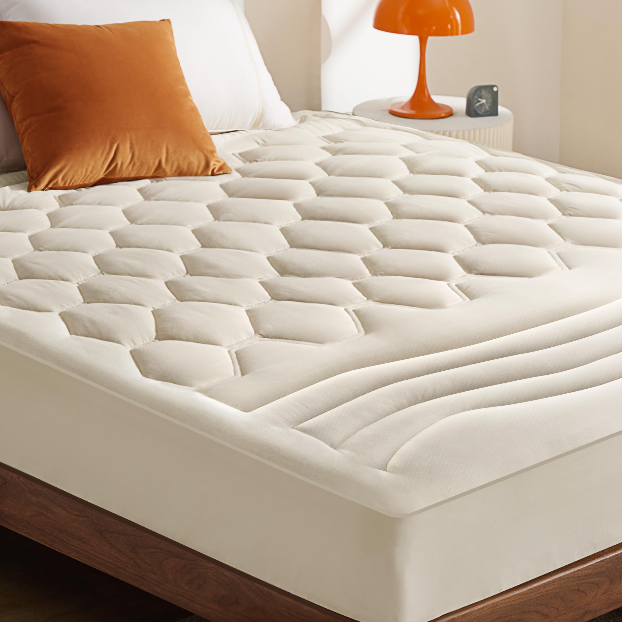 Photo 1 of Bedsure Beige Twin XL Mattress Pad - Soft Mattress Topper for College Dorm Room Essentials, Extra Long Twin Bed Cover Protector with 8-21 Inches Deep Pocket, Washable, Beige, 39x80 Inches