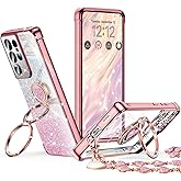 XYZ for Samsung Galaxy S21 Ultra Case with Stand, Galaxy S21 Ultra Case with Double Ring, Women Girls Bling Luxury Glitter Clear Phone Case Cover Heart for Samsung Galaxy S21 Ultra, Rose Gold