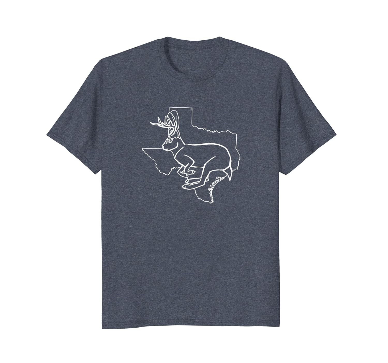 Jackalope in Texas Map Funny Graphic Design T Shirt-anz