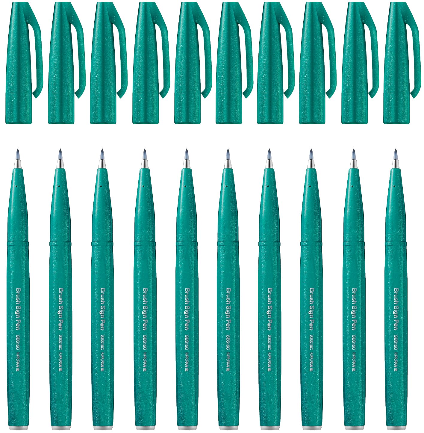 Pentel Brush Sign Pen SES15C-12 Fibre-Tip Pen 10 turquoise