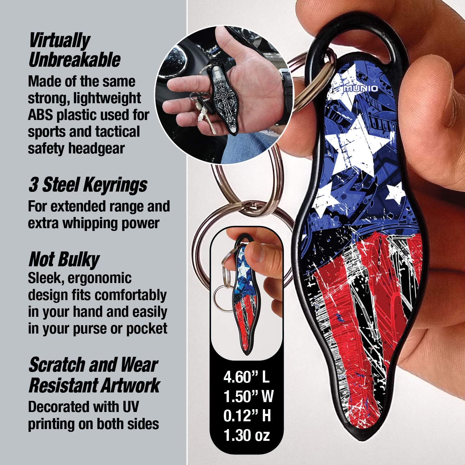 MUNIO Self Defense Kubaton Keychain with Ebook (Modern Flowers) at  Women’s Clothing store