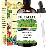 Vanilla Essential Oil, Vanilla Oil 4 Fl Oz 120ML for Diffuser Humidifier Yoga Cleaning DIY Candle Soap Making Vanilla Essenti