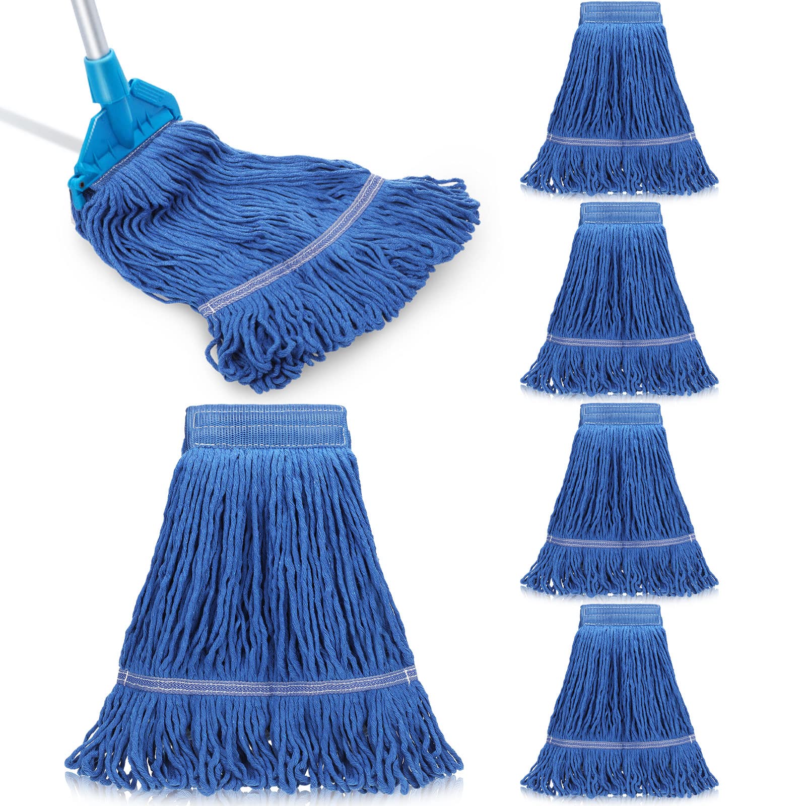 Photo 1 of Nuogo 6 Pcs Commercial Mop Head Replacement Floor Cleaning Wet Mop Head Refills Heavy Duty Commercial General Cleaning(Blue)