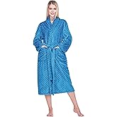 PAVILIA Super Soft Womens Robe, Fluffy Plush Fuzzy Cozy House Shower Bathrobe, Ribbed Striped Warm Fleece Long Robe for Women