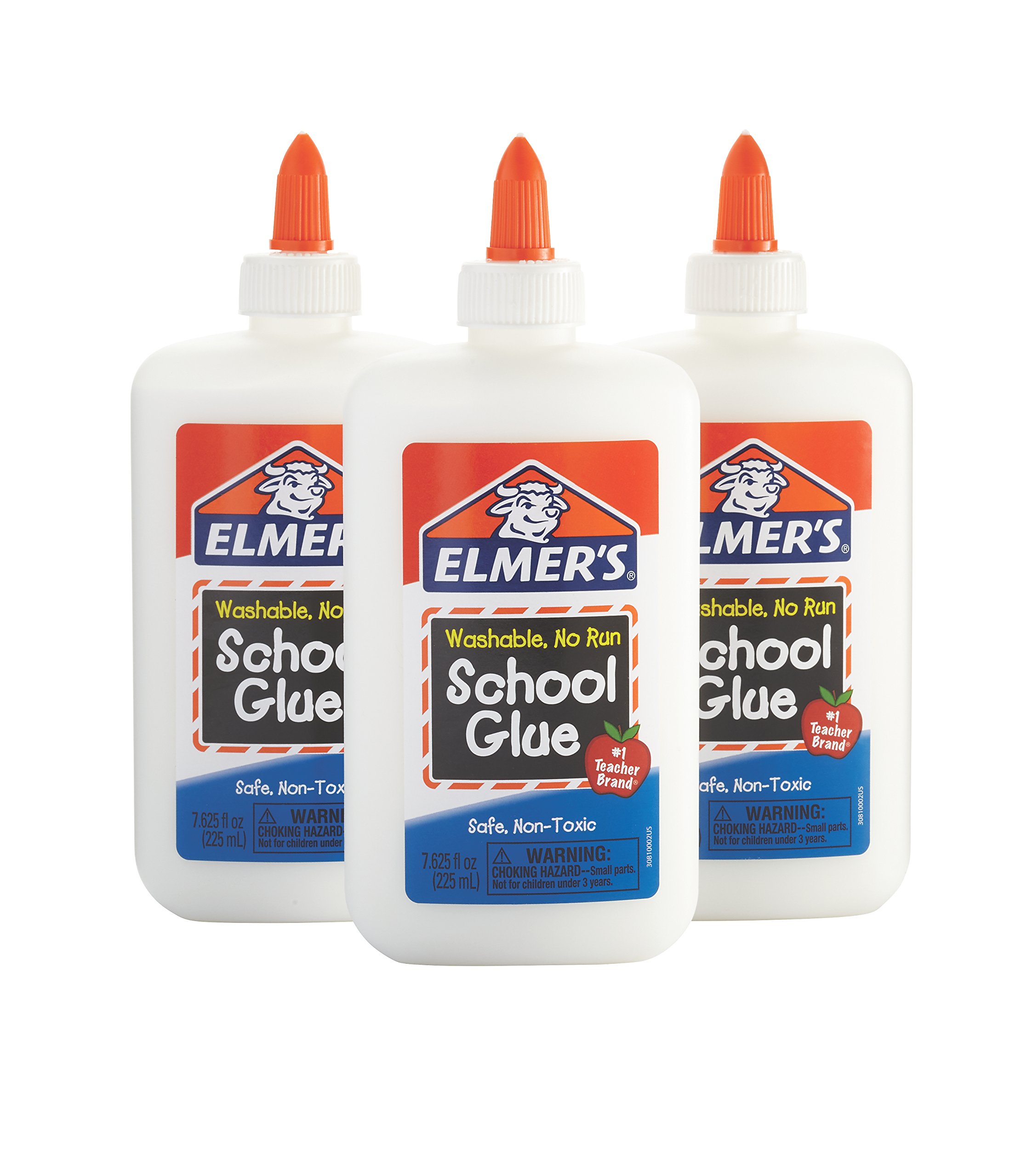 Elmer'sLiquid School Glue, White, Washable, 7.625 Ounces, 3 Count Slime Kit