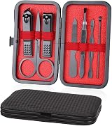 URAQT 7 Pcs Nail Clippers Set with Leather Case Manicure Pedicure Kit