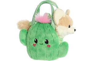Aurora® Fashionable Fancy Pals™ Smiling Cactus™ Fox Stuffed Animal - On-The-go Companions - Stylish Accessories - Brown 7 Inches