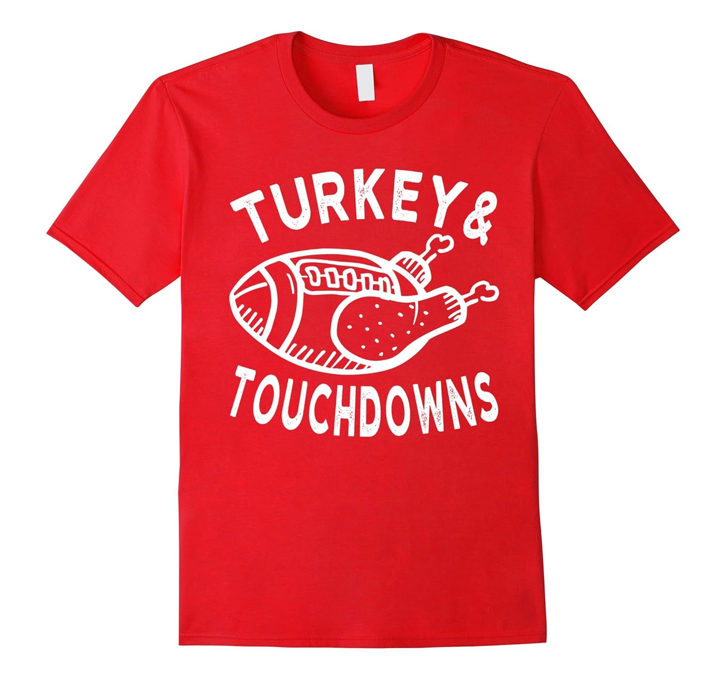 Turkey and Touchdowns Shirt Funny Football Thanksgiving Tee-Rose