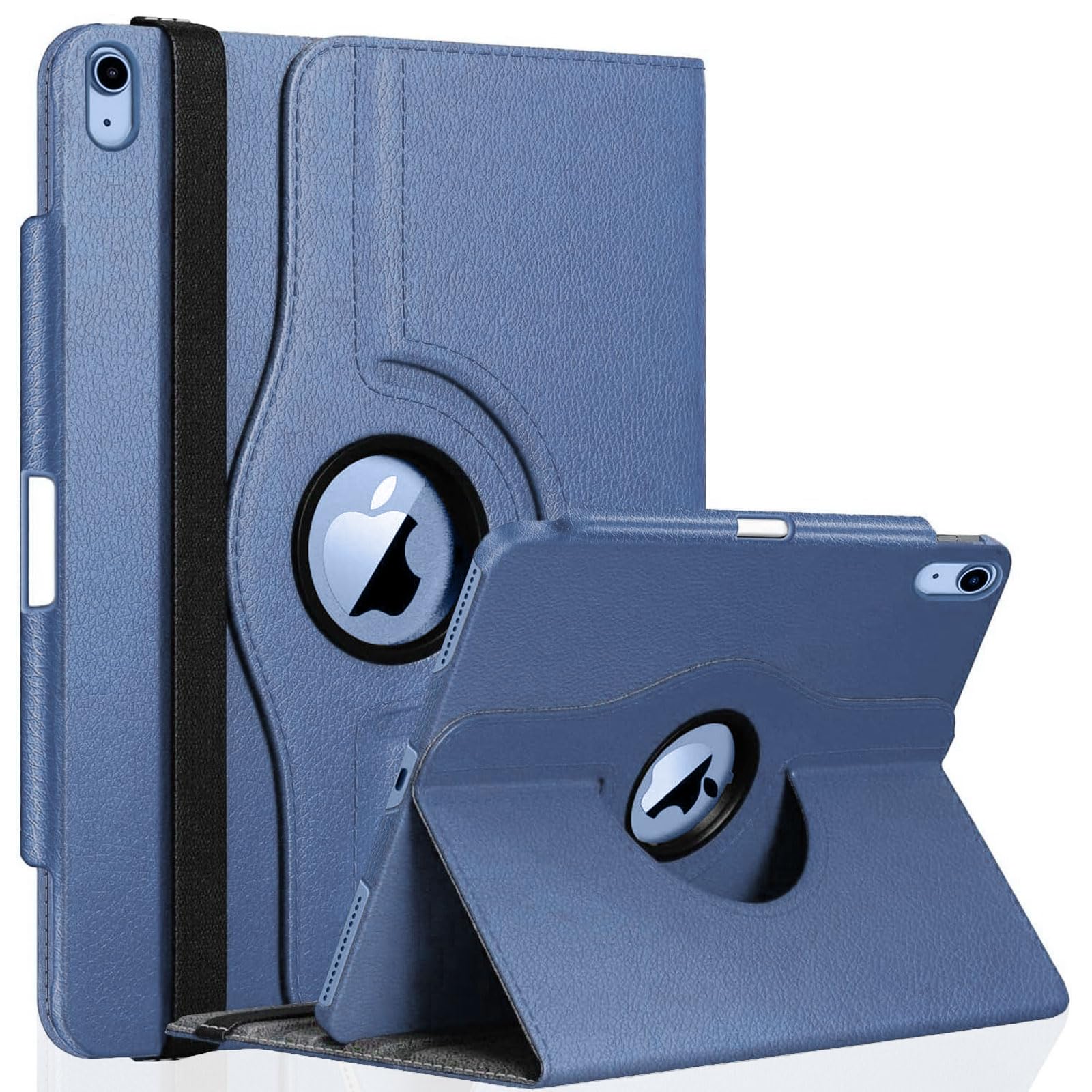 GALTD For iPad A16 Case, 11th Generation 11 inch/iPad 10th Generation Case 10.9" (2025-2022) Auto Wake/Sleep Cover with Pencil Holder & Elastic Band, 360° Rotating Multi-Angle Stand Smart, Abyss Blue