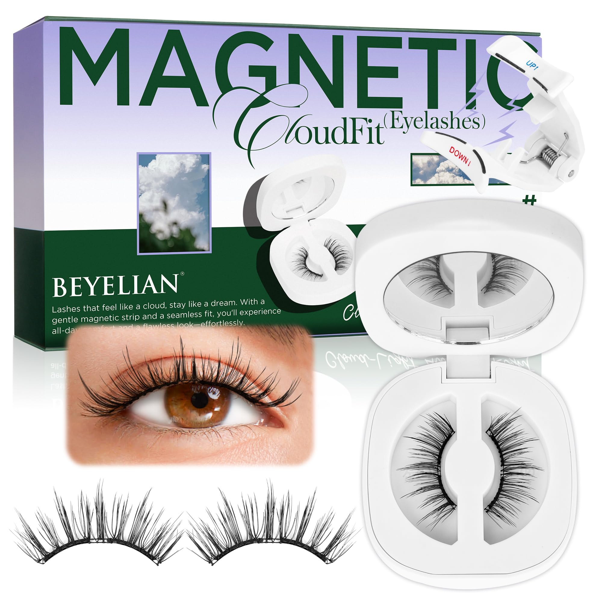 Photo 1 of *INCOMPLETE** BEYELIAN Magnetic Eyelashes with Applicator Kit, Reusable Natural Look False Lashes, No Glue Needed Soft Magnetic Lashes for Eye M02 (Lightweight & Comfortable)