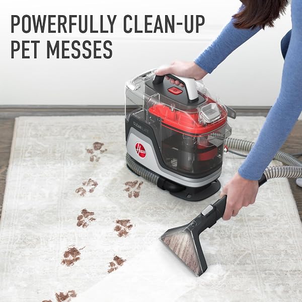 HOOVER CLEANSLATE PET PORTABLE CARPET + UPHOLSTERY SPOT CLEANER MACHINE, POWERFUL SUCTION WITH VERSATILE TOOLS, PET STAIN REMOVER, CAR AND AUTO DETAILER, PAIR WITH HOOVER CARPET CLEANER SOLUTION