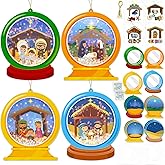 Ceiba Tree 12Pack Nativity Snow Globe Craft Kit Christmas Crafts for Kids Religious DIY Jesus Birth Hanging Ornament Craft Kits Sunday School Activity Classroom Party Favors