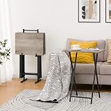 HOOBRO Side Table 2 Pack Folding Tables Industrial Greige Black EBG25BZ01 view 8