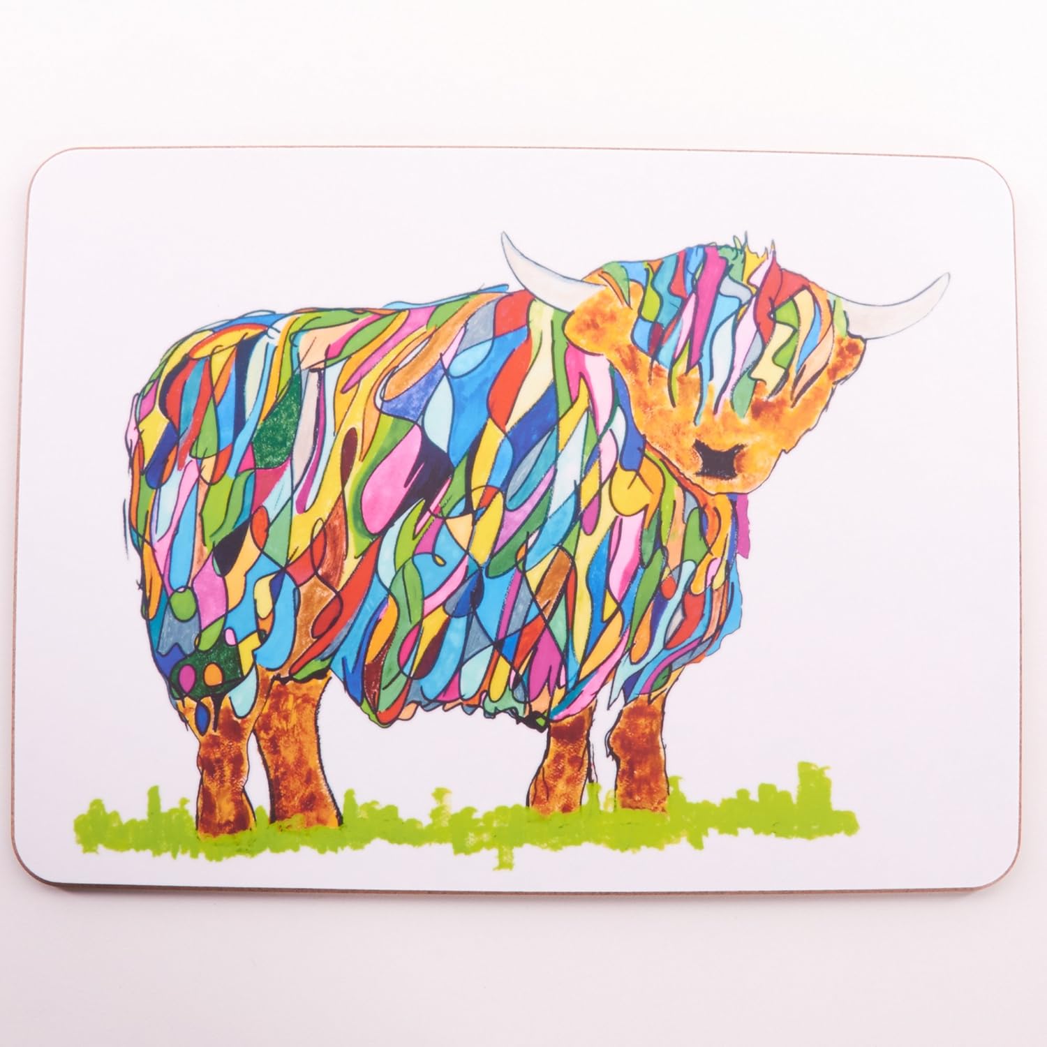 Vibrant Highland Cow Table Mat Amazon.co.uk Kitchen & Home