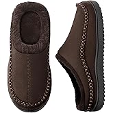 MIXIN Mens Slippers Indoor Outdoor Memory Foam Warm Fuzzy Fluffy Comfy House Shoes Anti-Slip Moccasin Slippers