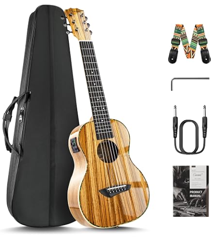 Amazon.com: Caramel GEG95 Butterfly Bocote Glossy Guitalele | 30