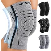 CAMBIVO 2 Pack Knee Brace for Women &amp; Men, Compression Sleeves Knee Support | Lightweight Side Stabilizers| Latex free &amp; silicone free | Knee pain relief for meniscus | Non-slip for running, hiking, gym