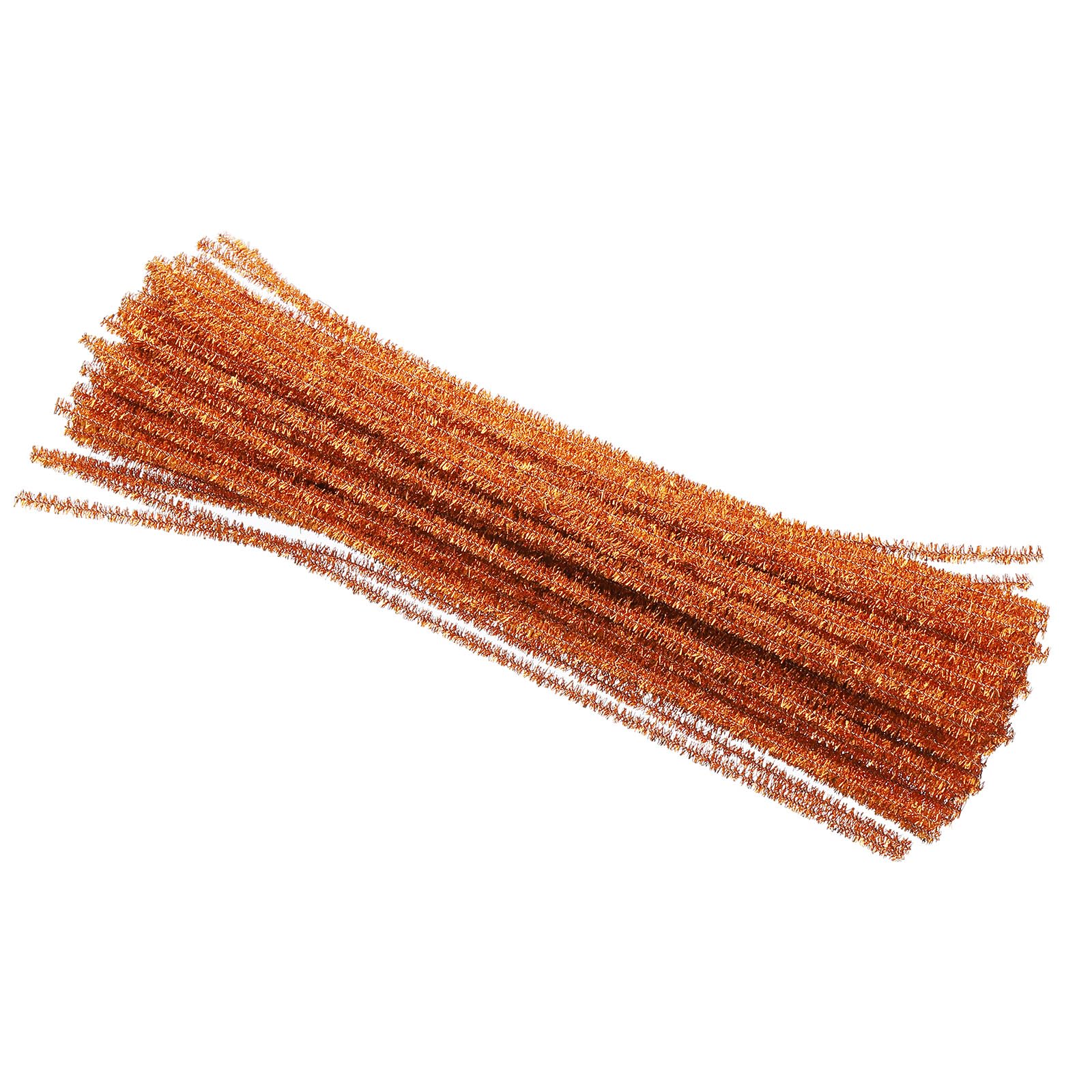PATIKIL 30cm/11.8" Pipe Cleaners Chenille Stem, 100Pcs Glitters Fuzzy Sticks Pipe Cleaner Craft Supplies for DIY Art Creative Decoration Projects, Orange