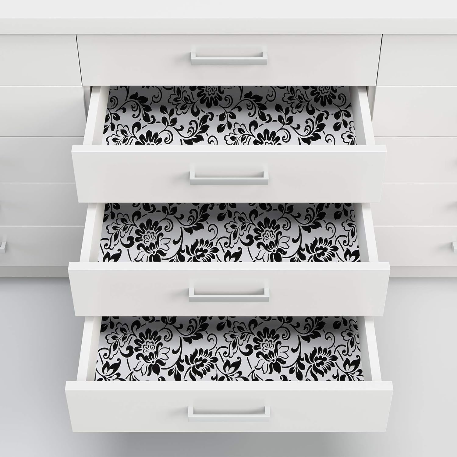Pellicola Adesiva Pellicola Mobili Viticci Nero 45 X 200 Cm Foglio Decorativo