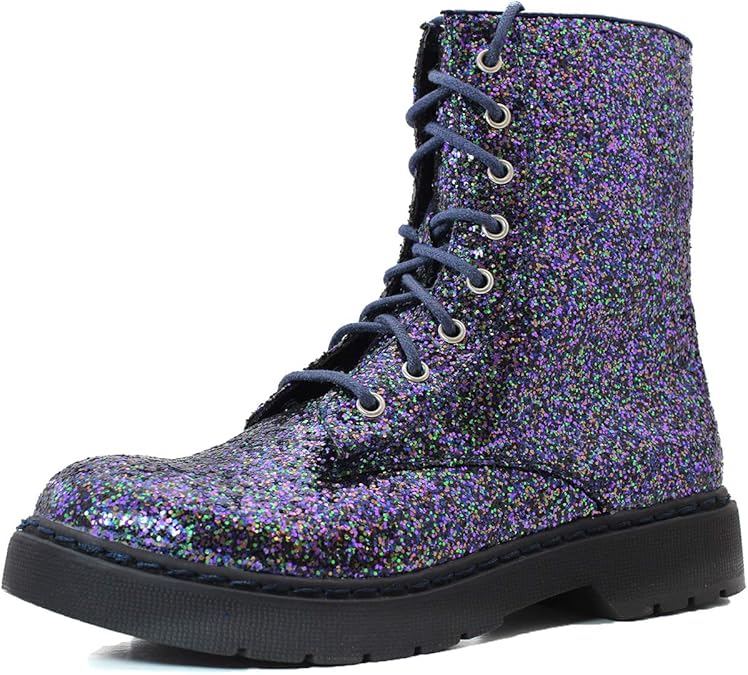 Qupid Source03X Patent Lace Up Ankle Boots