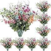 Riceshoot 48 Pcs Wildflowers Artificial Flowers Silk Fake Daisy Wild Flower Bouquets Outdoor UV Resistant Faux Greenery Plants for Spring Summer Decoration Home Indoor Vase Floral Arrangements Decor
