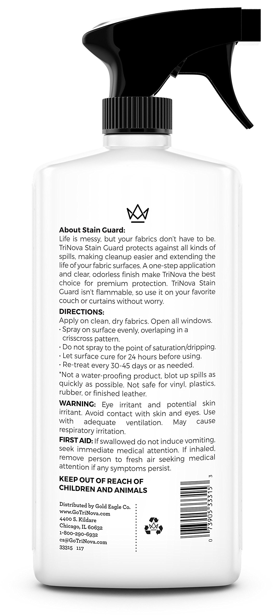 Trinova Stain Guard Non Aerosol Non Flammable Fabric Protector