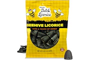Gustaf's Beehive Dutch Licorice Drops - 5.2oz Bag - Sweet Honey Black Licorice Candy - Dutch Candy from Netherlands - Sweet Black Liquorice Treats - Beehive Liqourice with Honey