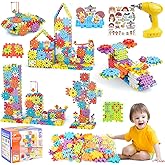 Pycoal Gears Building Blocks, STEM Educational Toys 234 PCS Gears Building Toys Kids Tool Set with Electric Drill, Electric Gear Building Blocks Birthday Gifts for Kids Age 3+