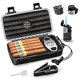 Flauno Travel Cigar Humidor Case - Portable Humidor