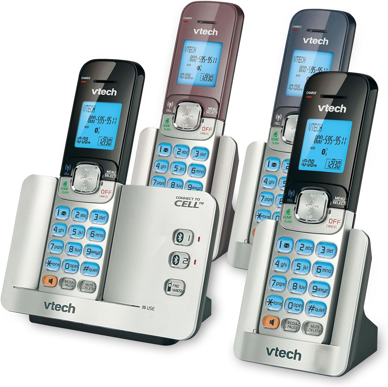 VTech DS65114A 4Handset DECT 6.0 Cordless Phone with Bluetooth