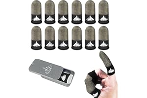 Jwh 12 Pack Mobile Phone Gaming Accessories Thumb Finger Sleeves,Storage Box,0.15 Ultra Thin Pure Silver Fiber,Silky Sensitive Tip Covers,Guantes para Dedales Dedos Gamer Profesionales Pubg Glove