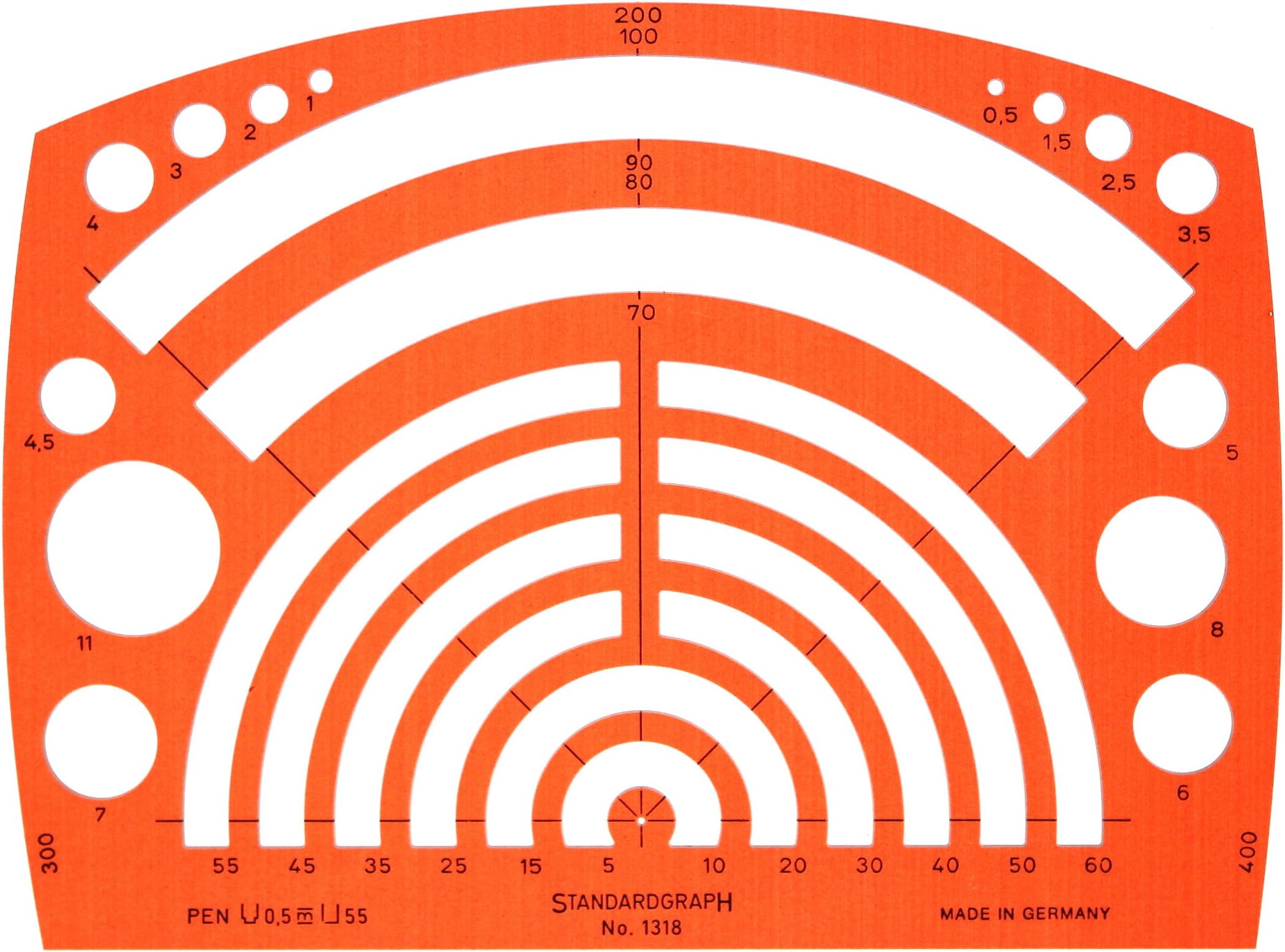 Professional Circle Radius Arc Shape Symbols Technical Drawing Drafting Geometric Template Stencil