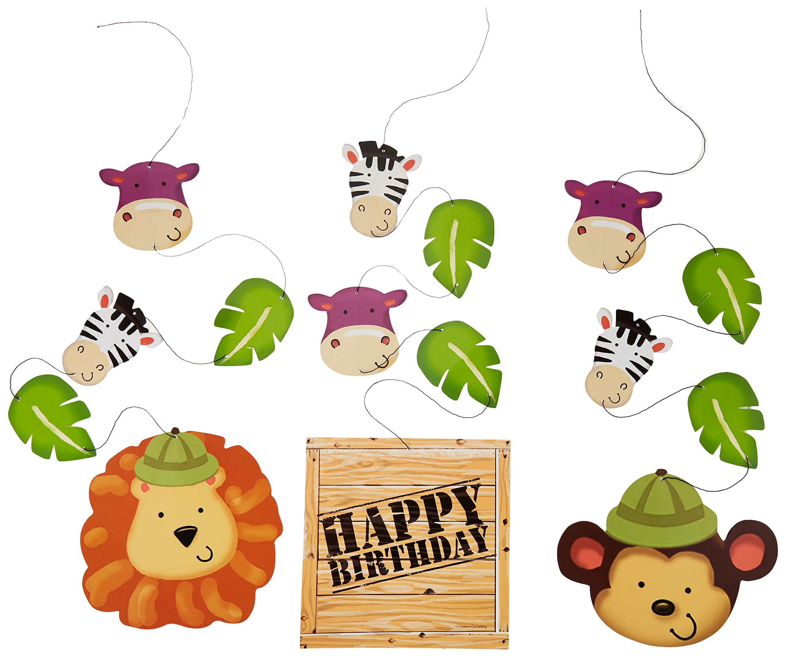 Creative Converting 3 Count Safari Adventure Printed Hanging Cutouts, Multicolor