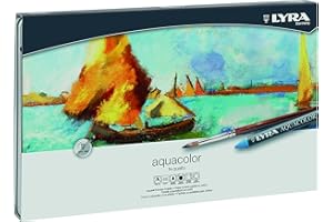 LYRA Aquacolor Water-Soluble Wax Crayons, Set of 48 Crayons, Assorted Colors (5611480)