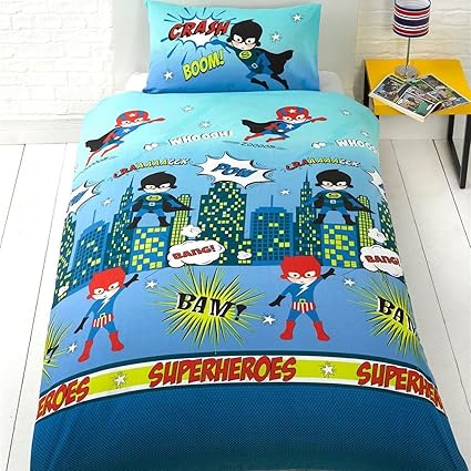 Superhero Junior Cot Bed Toddler Duvet Cover Kid S Boys Bedding Bed Set