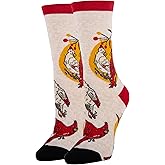 ooohyeah Women's Funny Novelty Bird Crew Socks, Crazy Fun Saying Silly Cotton Dress Socks Gift, Always Cardina