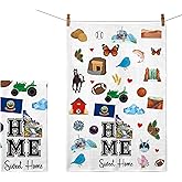 Ezen66Gifts Home Sweet Home Idaho Kitchen Towel - Housewarming and Homecoming Gifts - Idaho State Favorite Symbol Dish Towels Gifts for Women Friends for Birthdays Mother's Day and Holidays