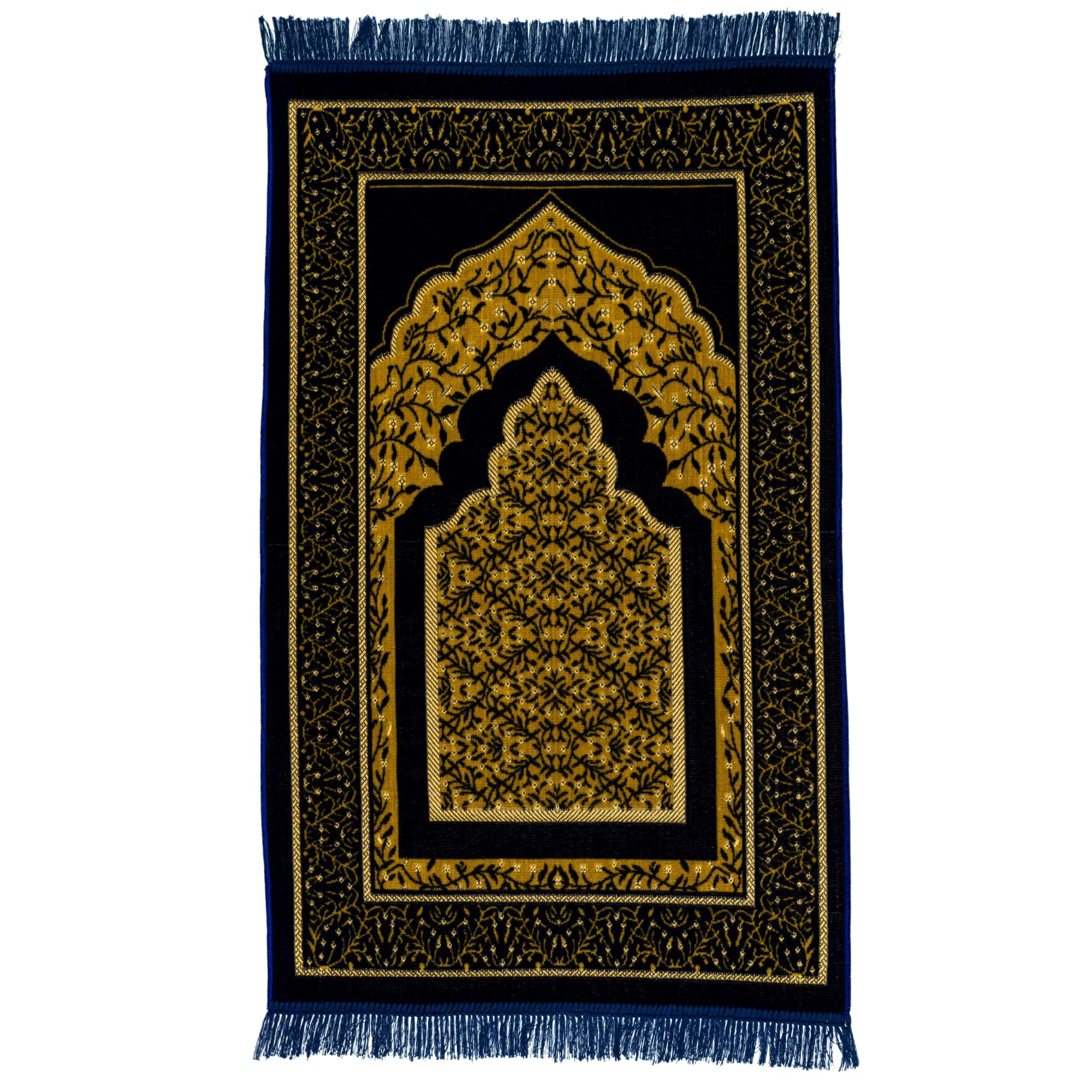 homeart Muslim Prayer Rug, Soft Plush Thin Islamic Prayer Mat, Janamaz, Sajada, Praying Carpet, Islamic Gift for Men & Women, Ramadan Eid Hajj Gift, Mecca Pattern, Navy