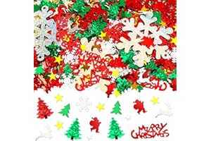 MARFOREVER Christmas Glitter Confetti, Merry Christmas Table Decorations Metallic Foil Confetti Sequins Xmas Snowflake Santa Claus Tree Elk Scatter Sprinkles for Xmas Winter Party Supplies