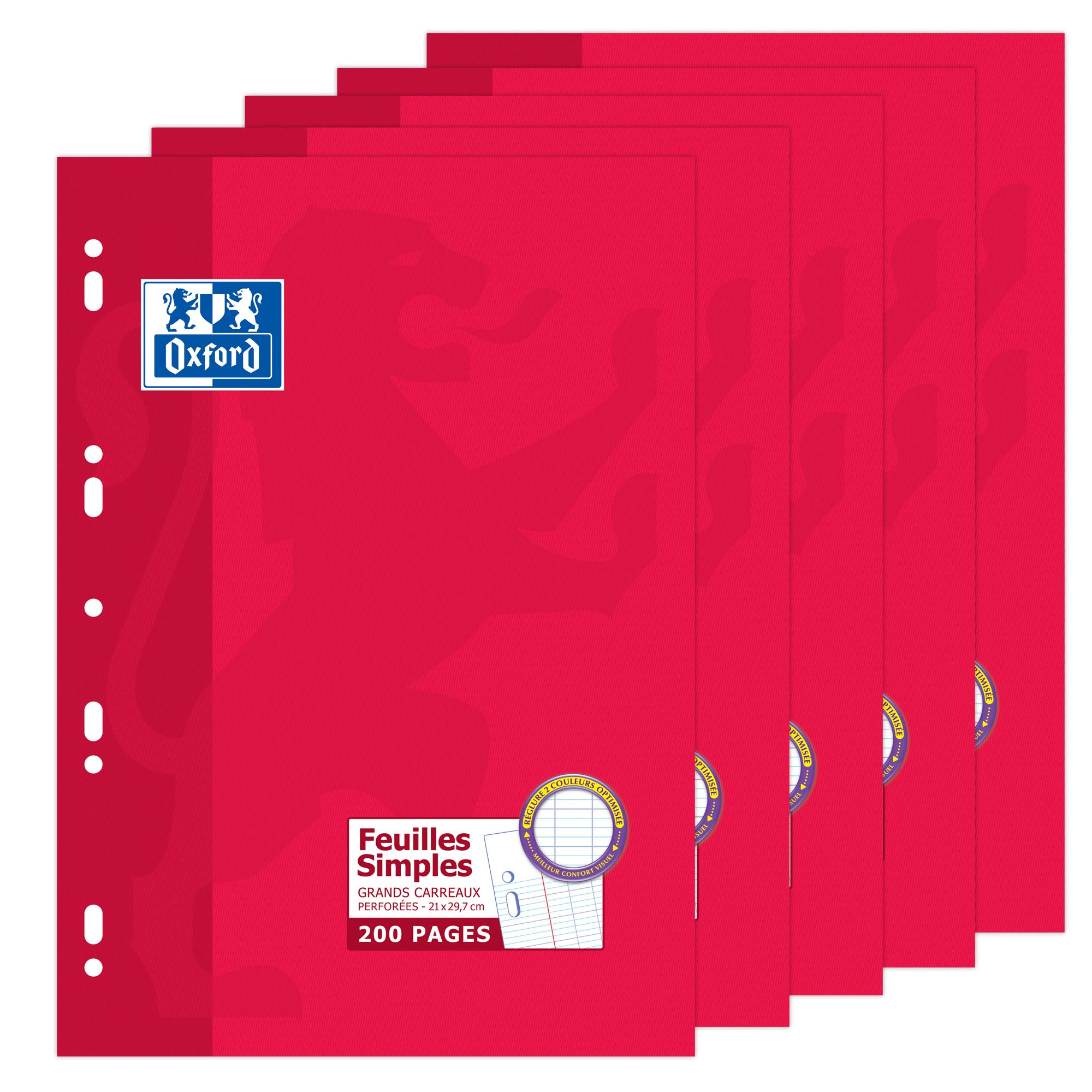 Hamelin Super Conquerant (Conqueror) Refill Paper Pad 21x29.7 cm 200 Pages White with Large Squares 90 g Pack of 5 in Cardboard Case