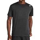 Reebok Mens Small Logo Short Sleeve Crewneck T-Shirt, Standard Fit, Breathable Lightweight Stretch Knit Fabric